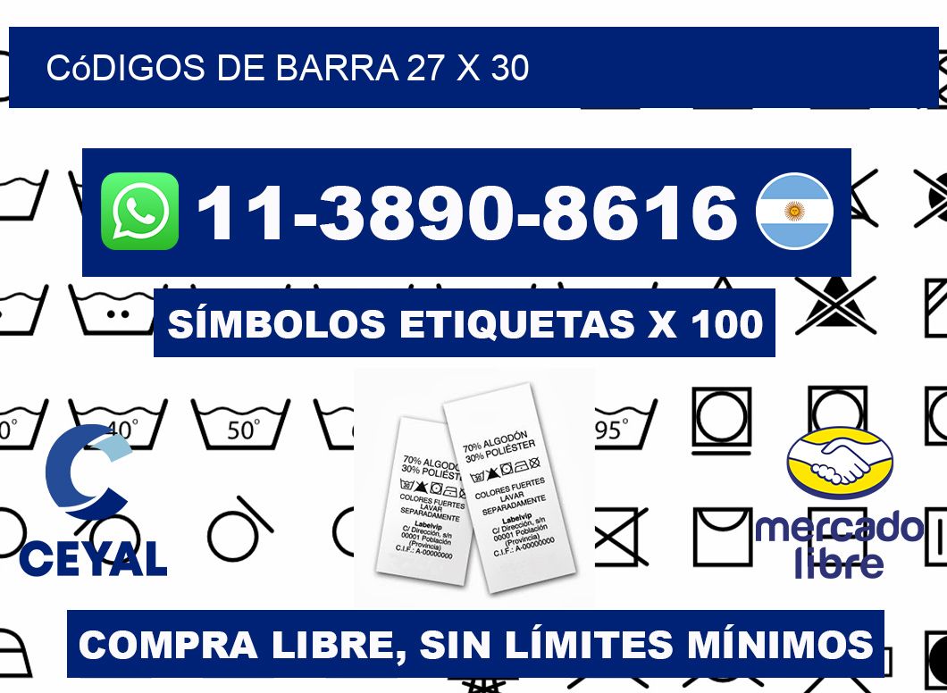 códigos de barra 27 x 30