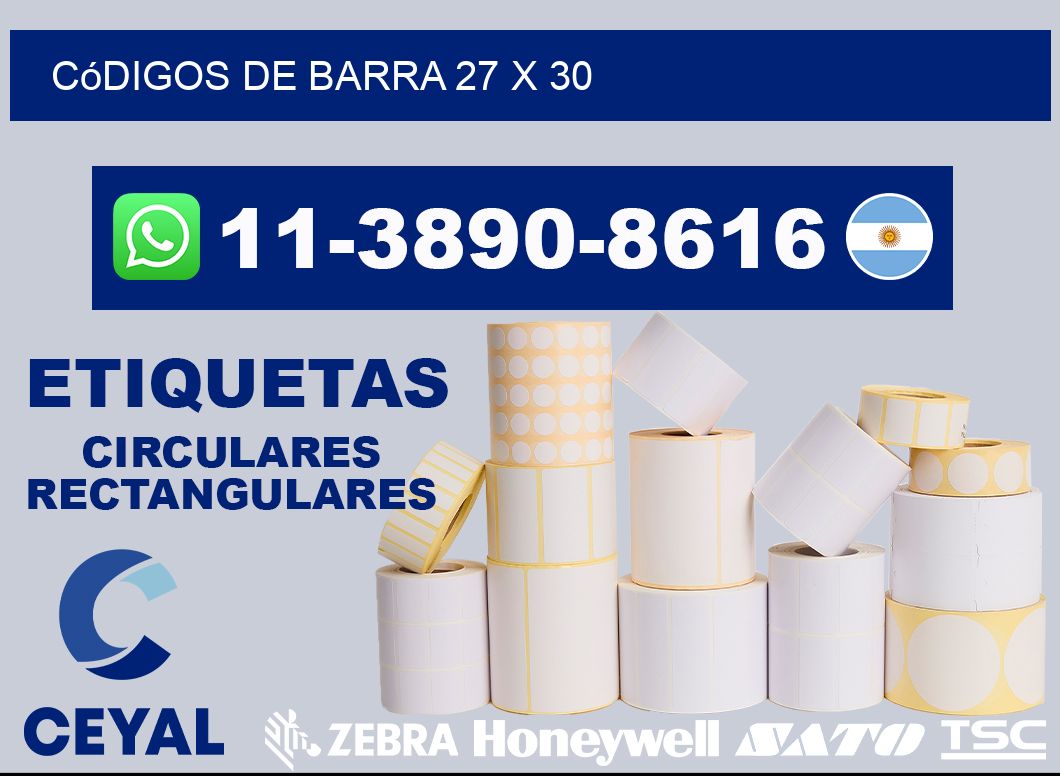 códigos de barra 27 x 30