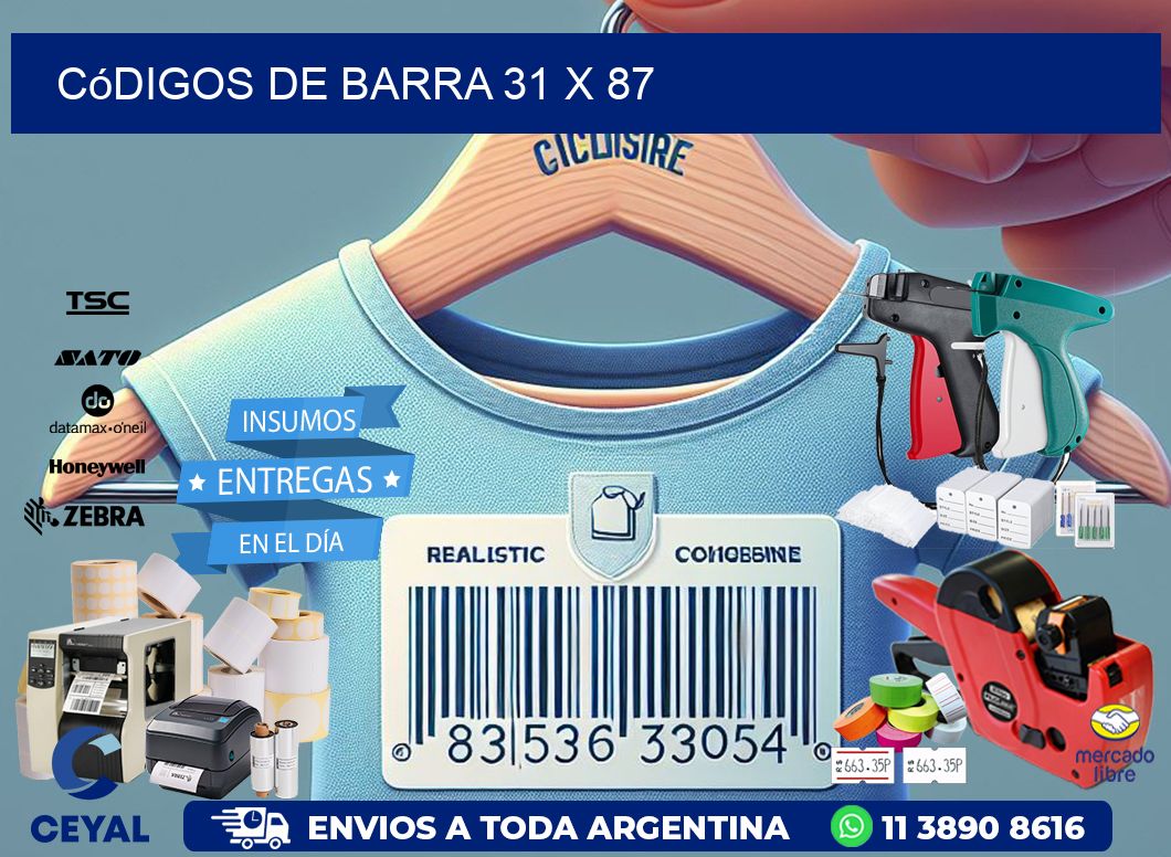 códigos de barra 31 x 87