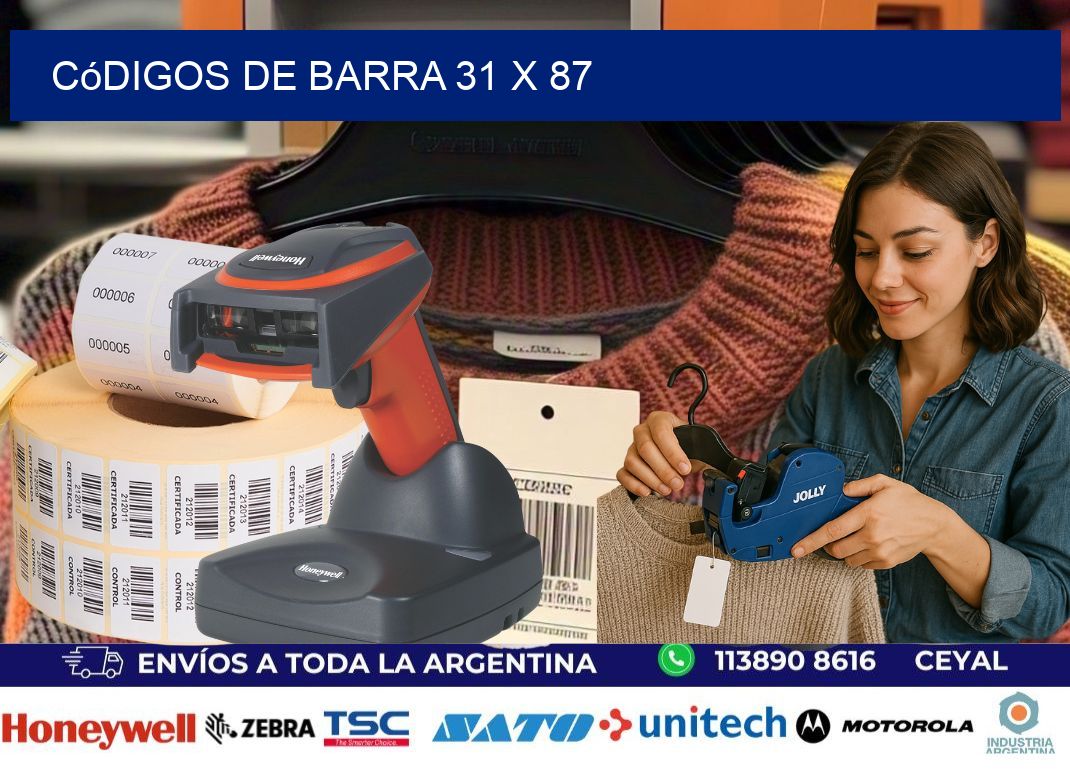 códigos de barra 31 x 87