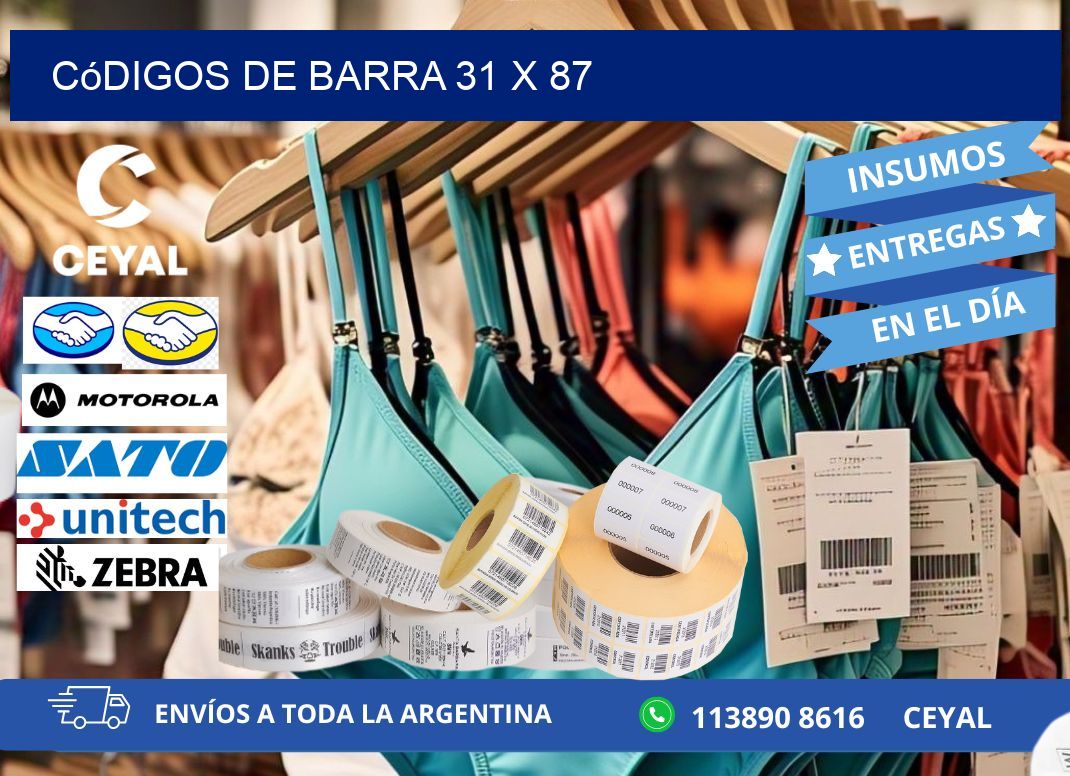 códigos de barra 31 x 87