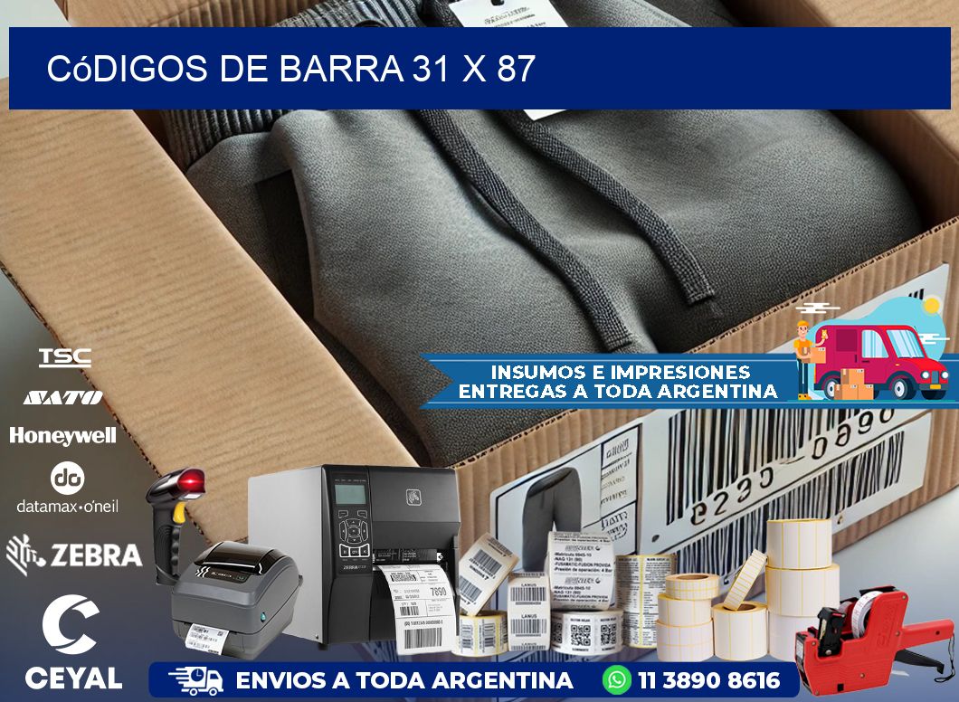 códigos de barra 31 x 87