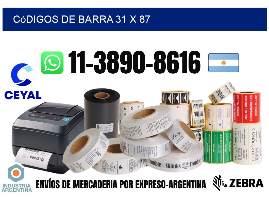 códigos de barra 31 x 87
