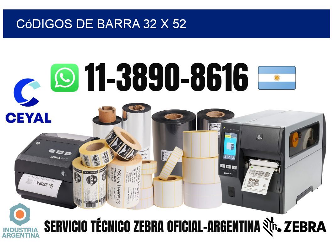 códigos de barra 32 x 52