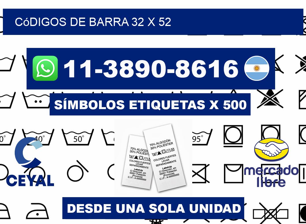 códigos de barra 32 x 52