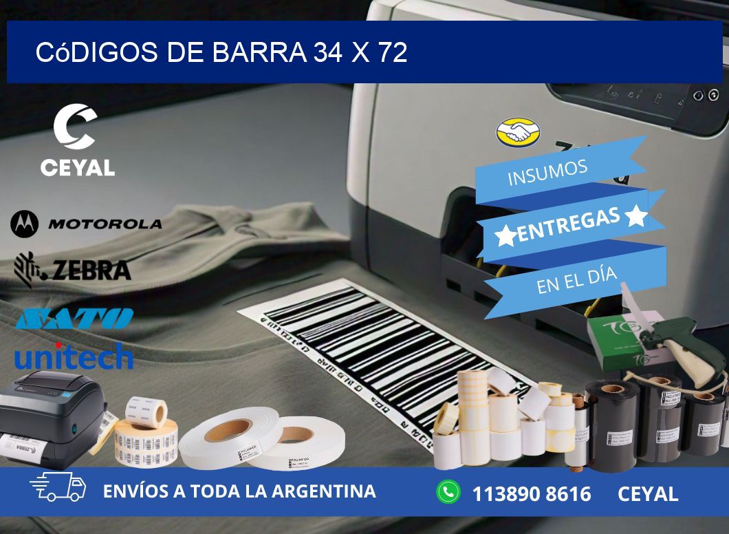 códigos de barra 34 x 72
