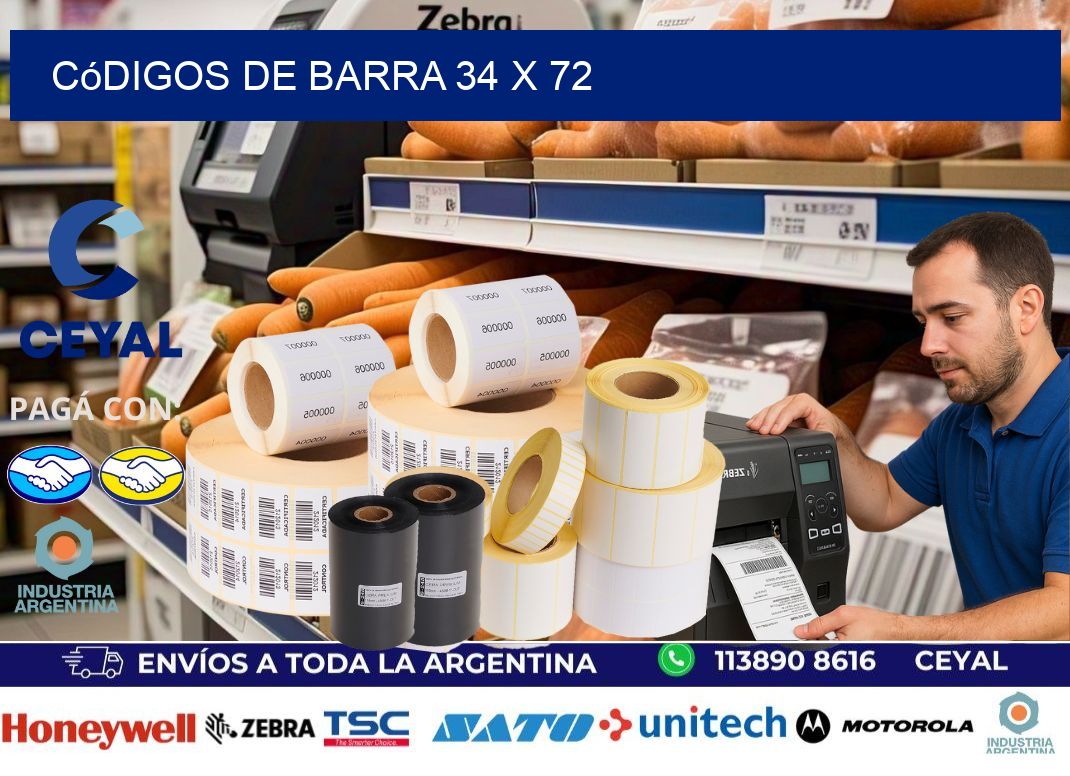códigos de barra 34 x 72