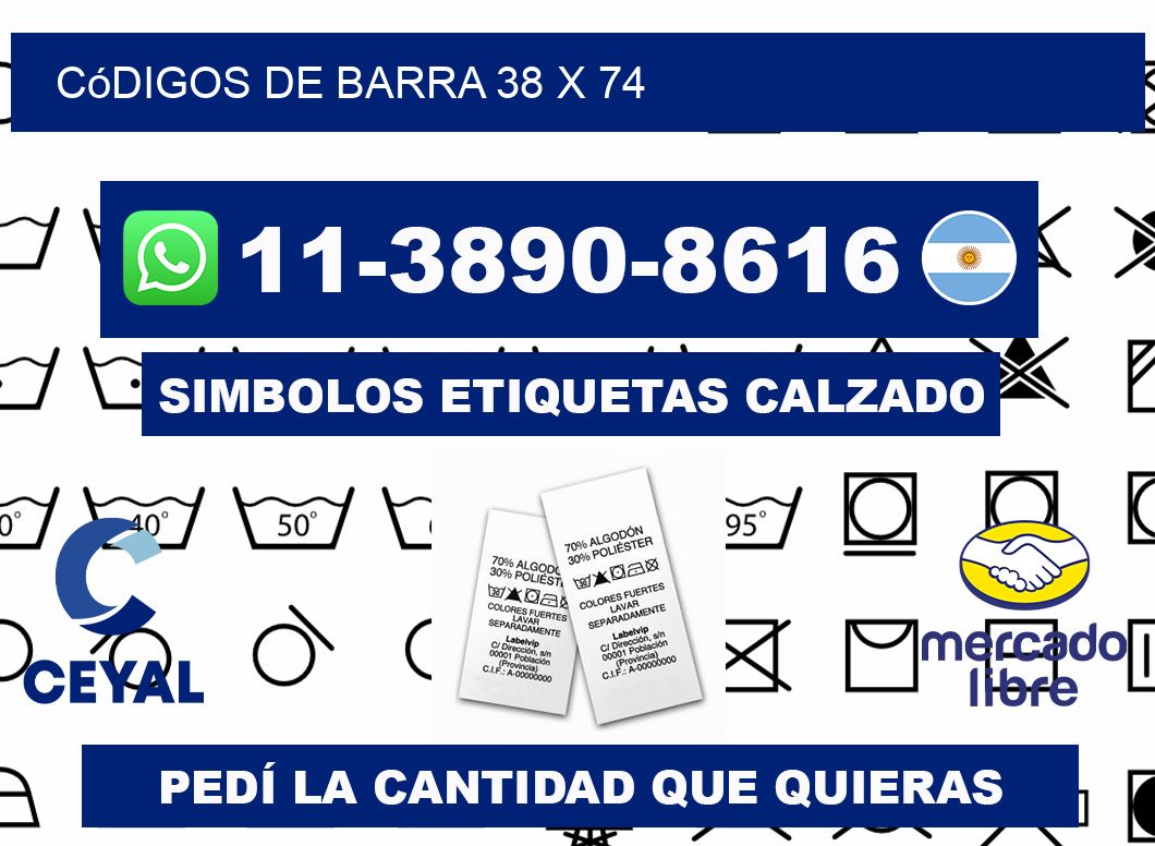 códigos de barra 38 x 74