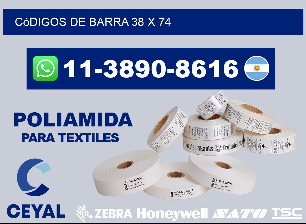 códigos de barra 38 x 74