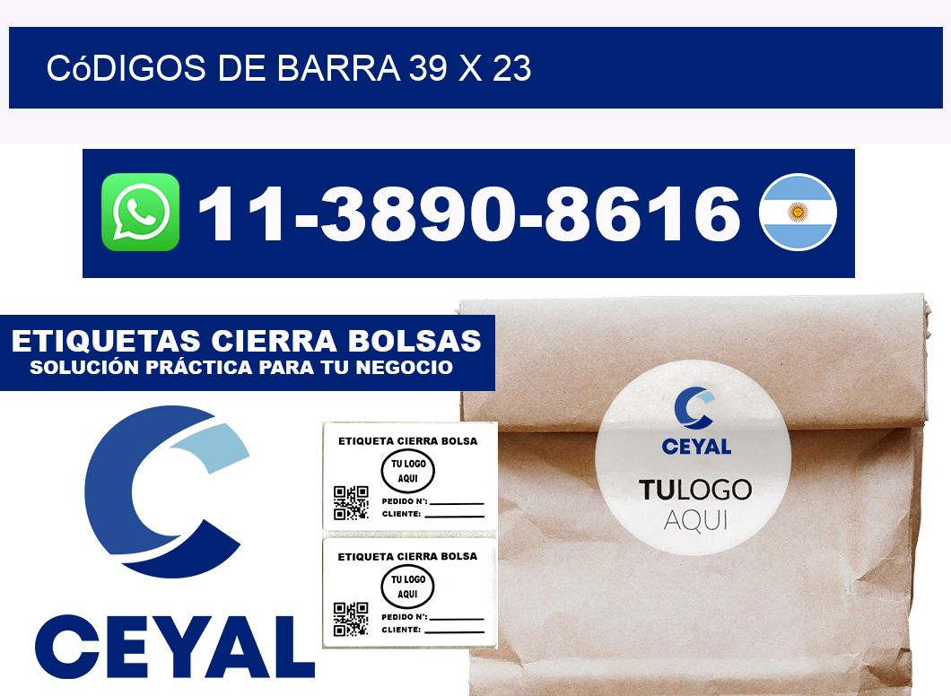 códigos de barra 39 x 23