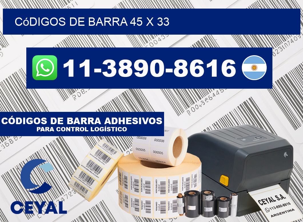 códigos de barra 45 x 33