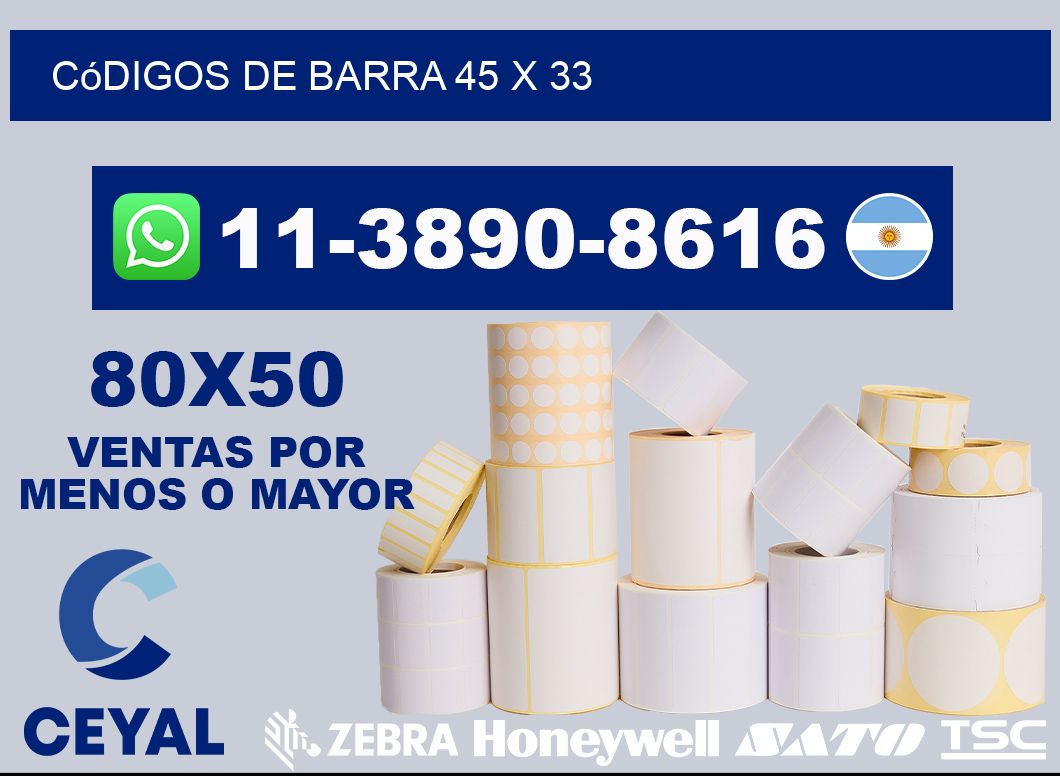 códigos de barra 45 x 33