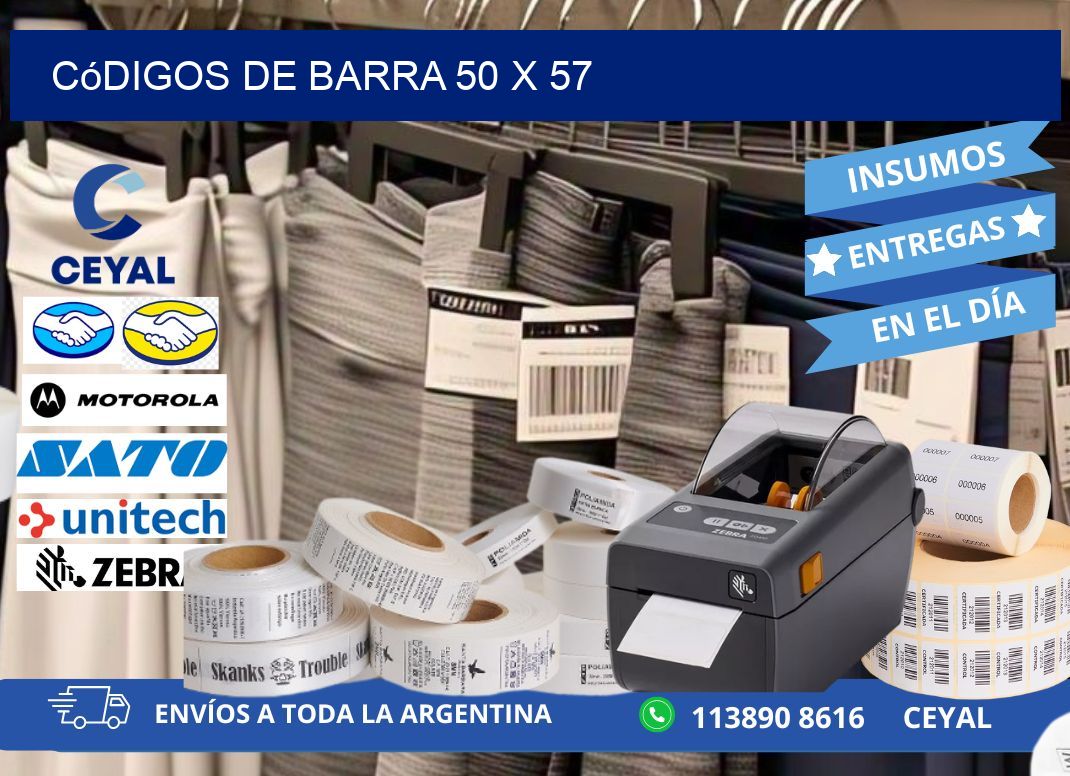 códigos de barra 50 x 57