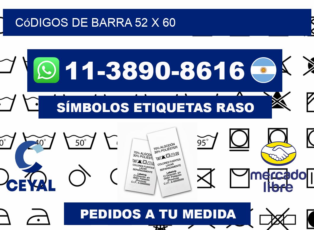 códigos de barra 52 x 60