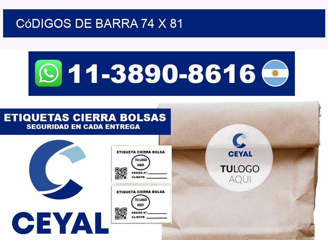 códigos de barra 74 x 81