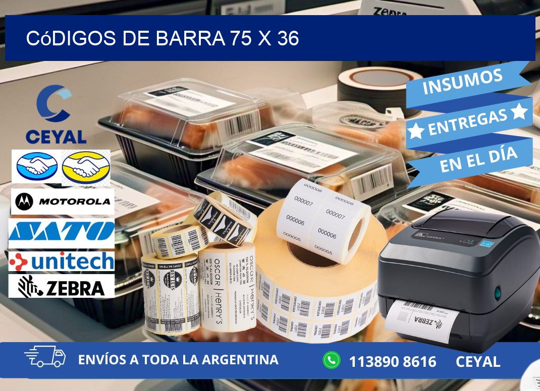códigos de barra 75 x 36