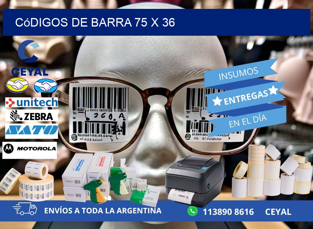códigos de barra 75 x 36