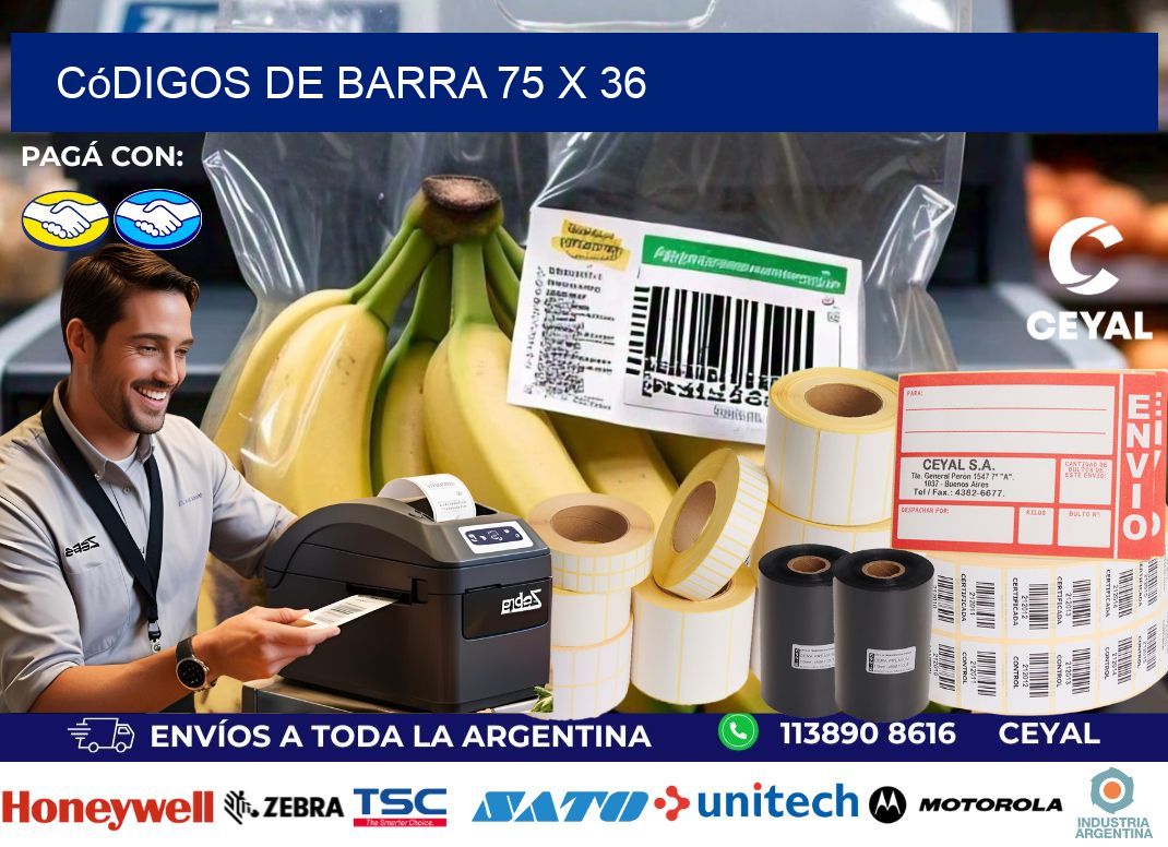 códigos de barra 75 x 36