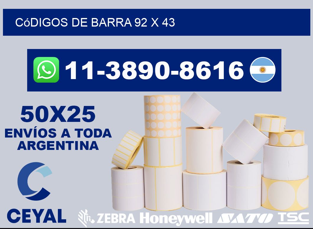 códigos de barra 92 x 43