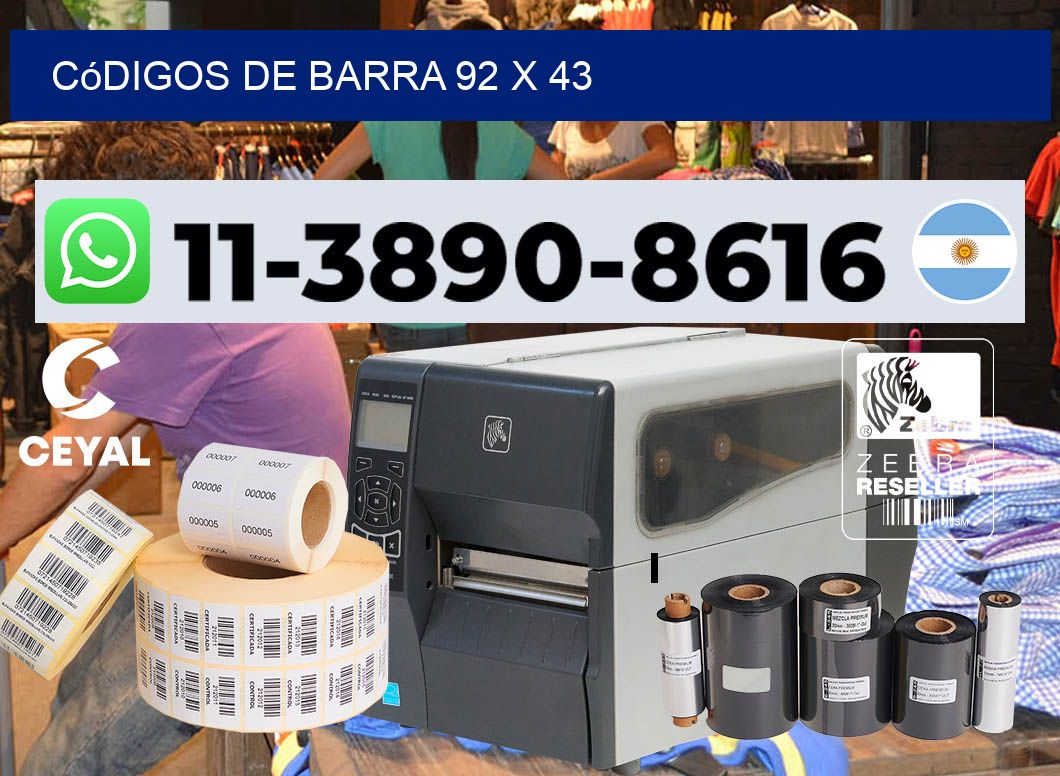 códigos de barra 92 x 43