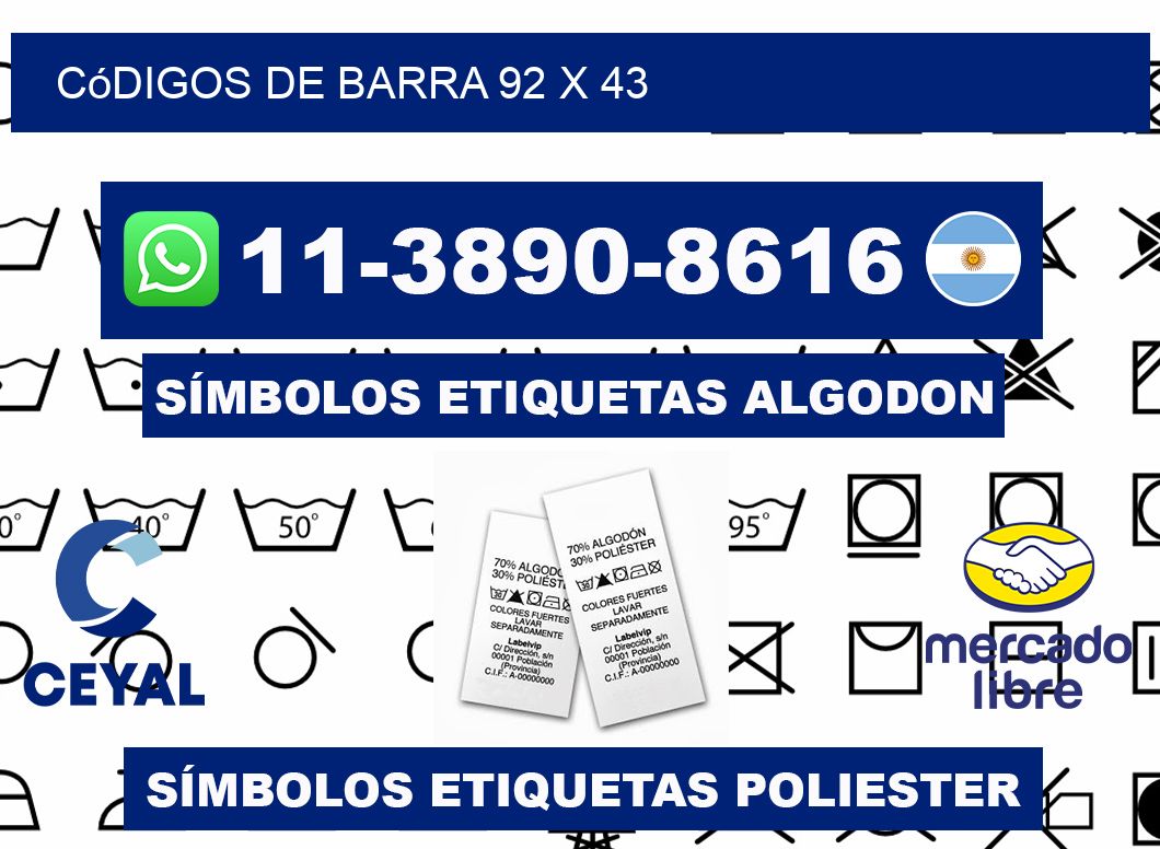 códigos de barra 92 x 43