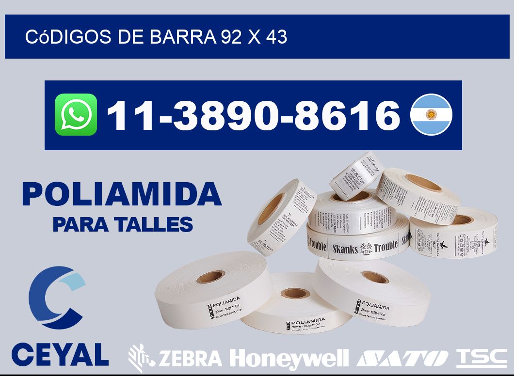 códigos de barra 92 x 43