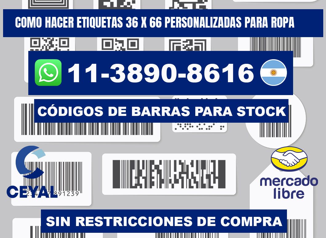 como hacer etiquetas 36 x 66 personalizadas para ropa