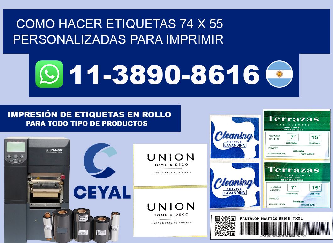 como hacer etiquetas 74 x 55 personalizadas para imprimir