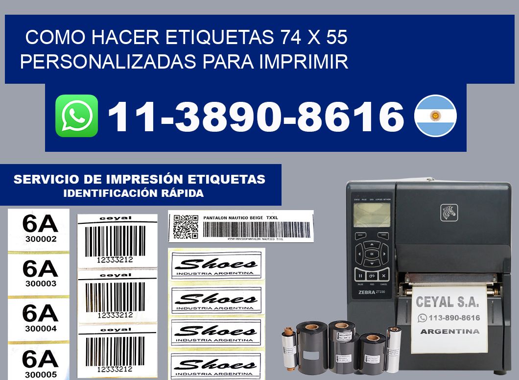 como hacer etiquetas 74 x 55 personalizadas para imprimir