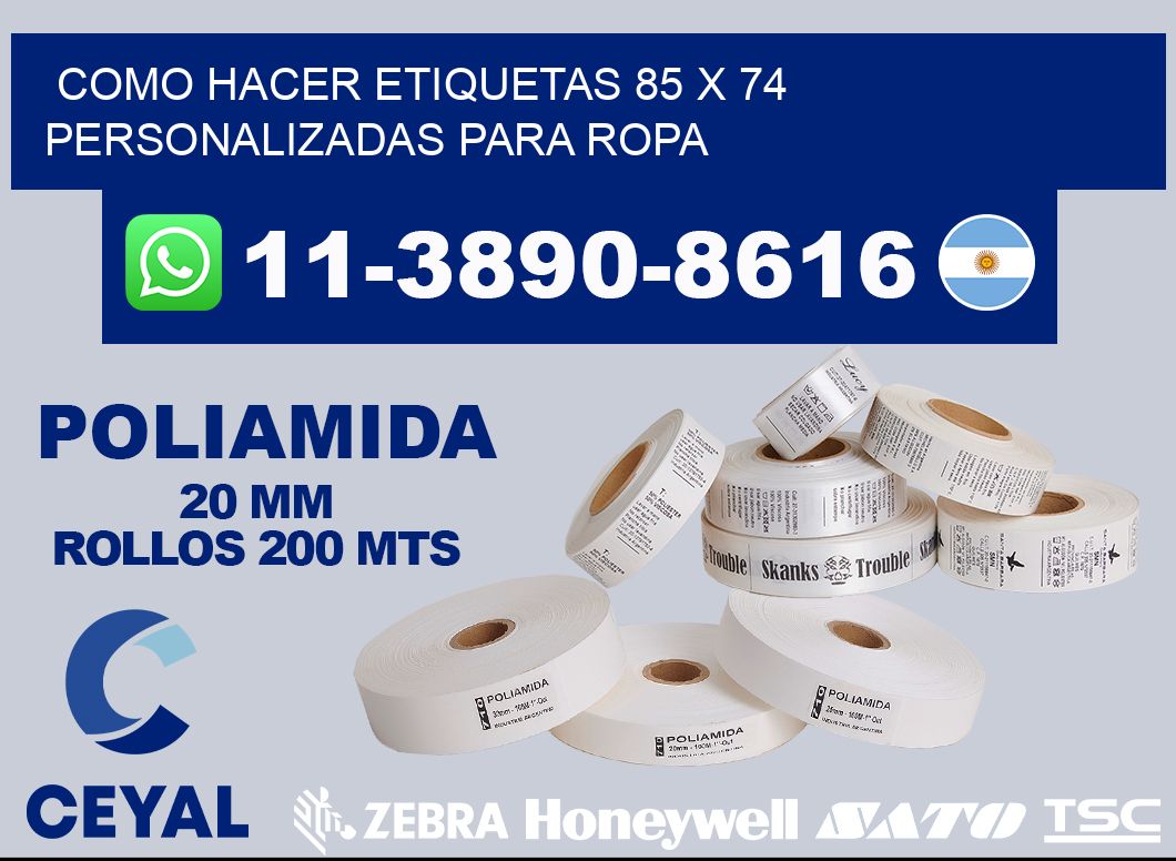 como hacer etiquetas 85 x 74 personalizadas para ropa