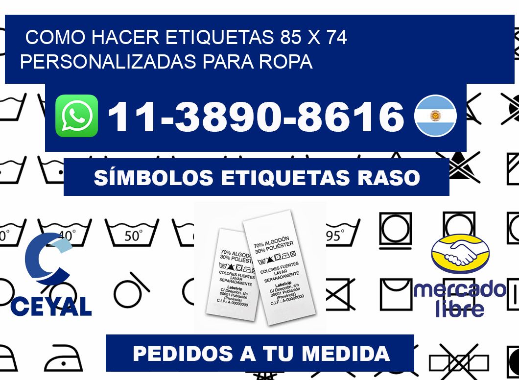 como hacer etiquetas 85 x 74 personalizadas para ropa