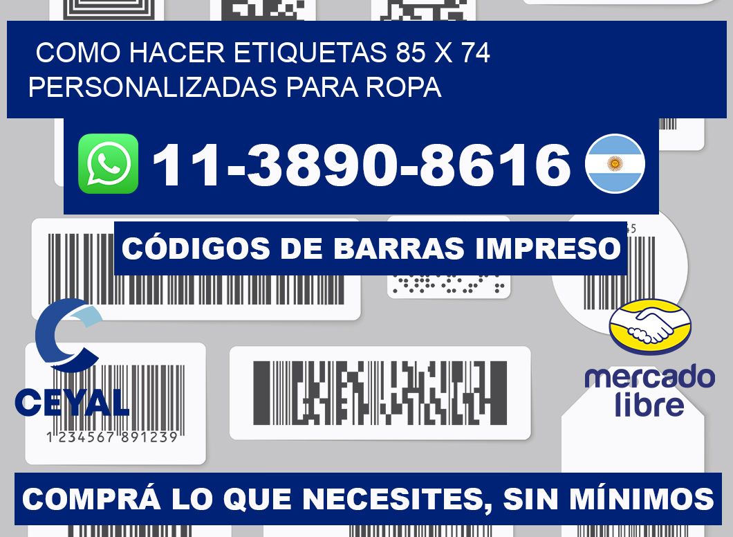 como hacer etiquetas 85 x 74 personalizadas para ropa