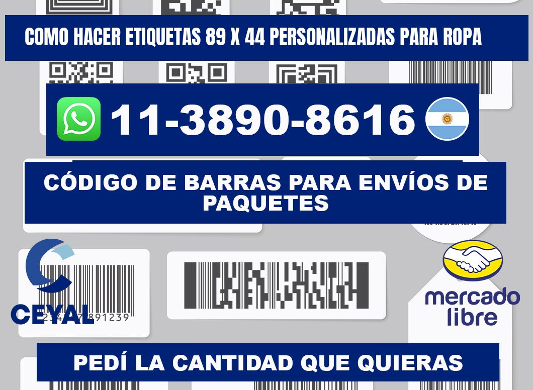 como hacer etiquetas 89 x 44 personalizadas para ropa