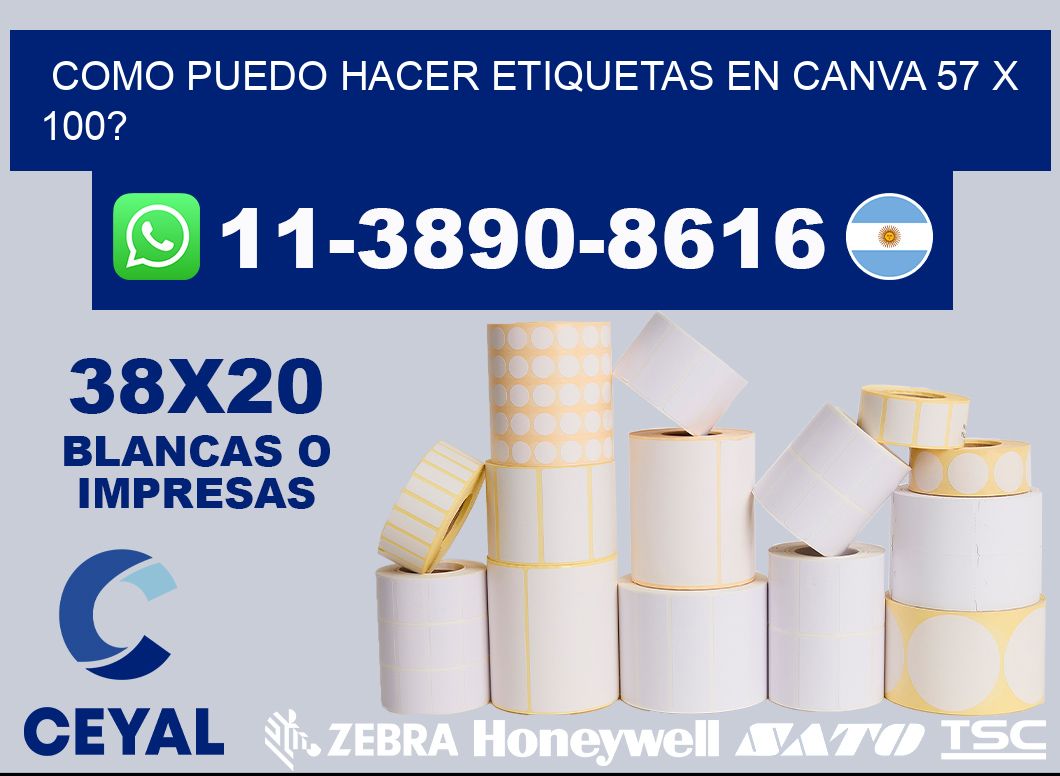 como puedo hacer etiquetas en canva 57 x 100?