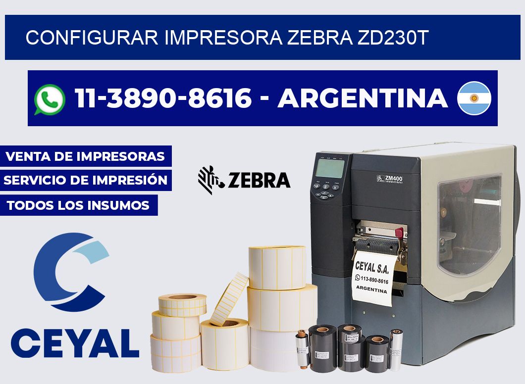 configurar impresora Zebra ZD230T
