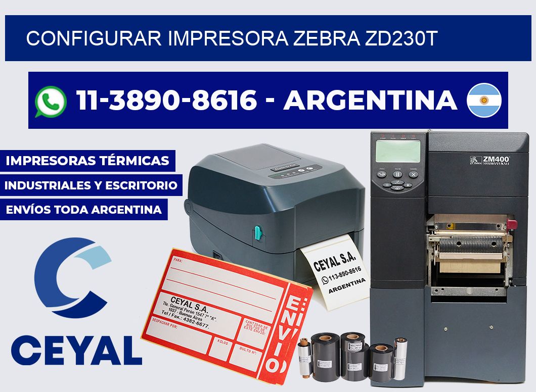 configurar impresora Zebra ZD230T