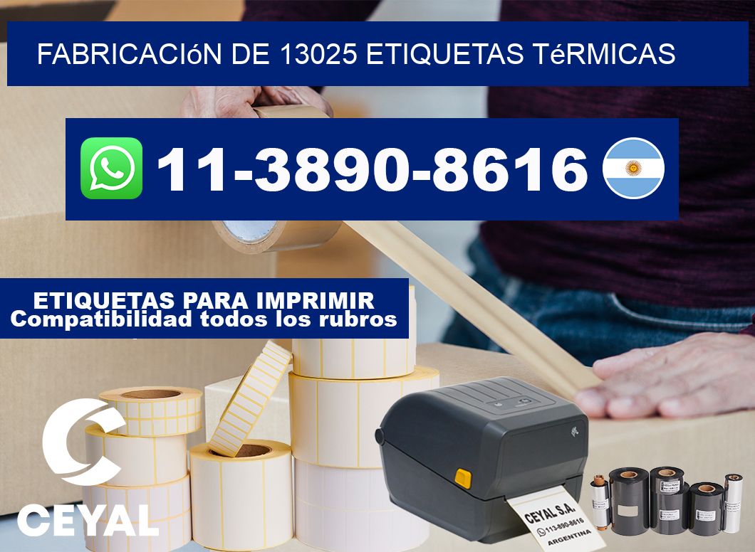 fabricación de 13025 etiquetas térmicas