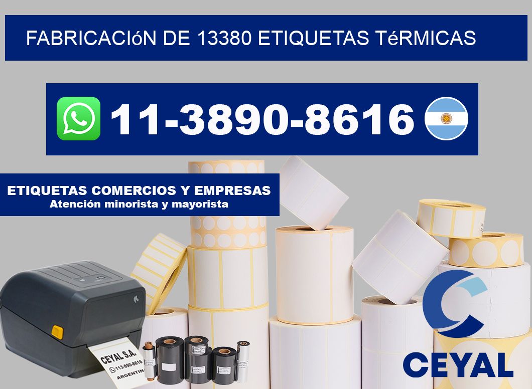 fabricación de 13380 etiquetas térmicas