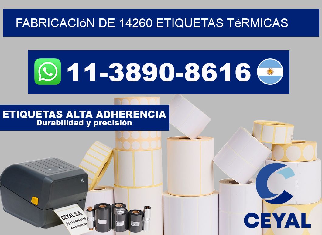 fabricación de 14260 etiquetas térmicas