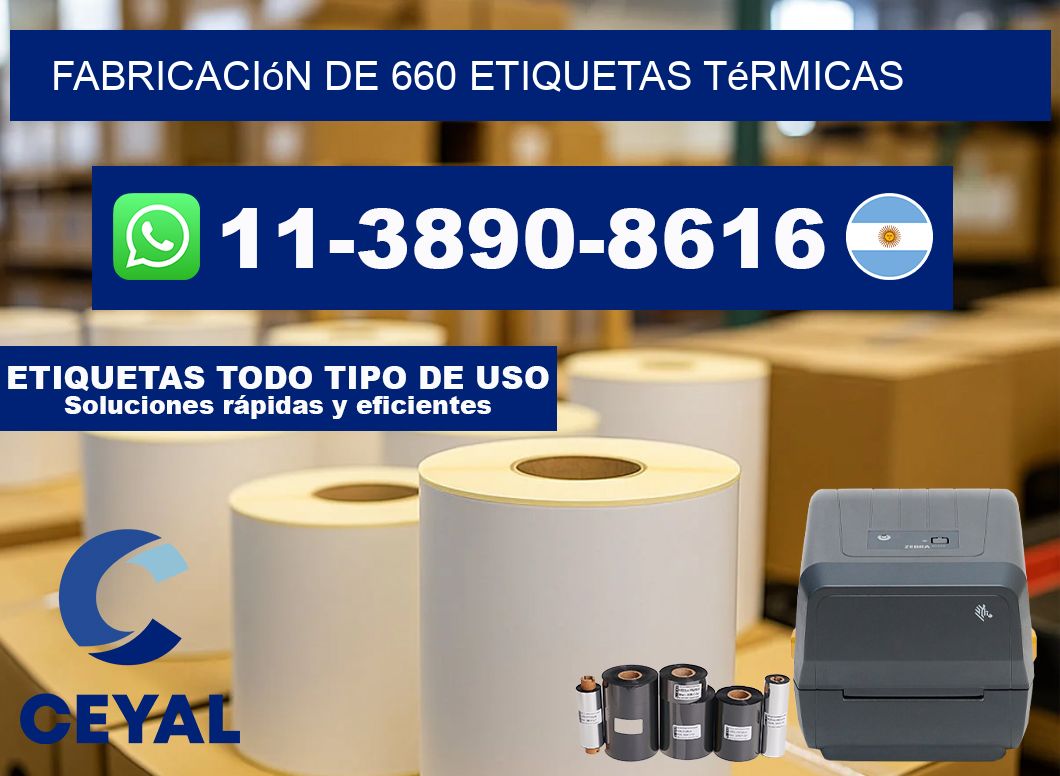 fabricación de 660 etiquetas térmicas