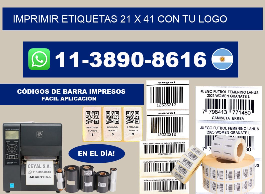 imprimir etiquetas 21 x 41 con tu logo