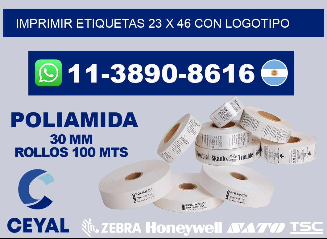 imprimir etiquetas 23 x 46 con logotipo