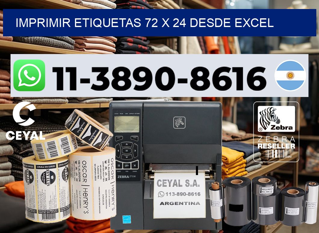 imprimir etiquetas 72 x 24 desde excel