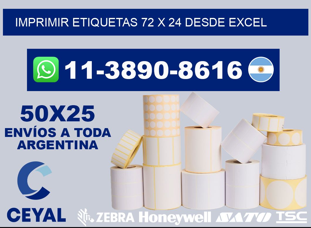 imprimir etiquetas 72 x 24 desde excel