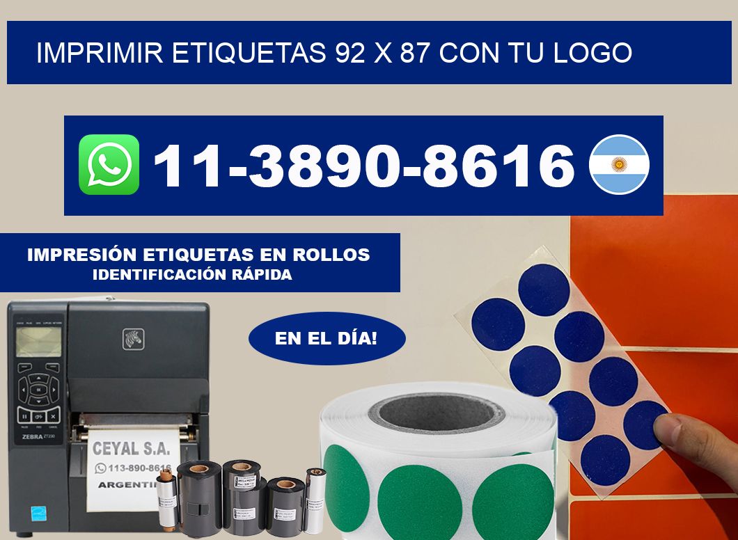 imprimir etiquetas 92 x 87 con tu logo