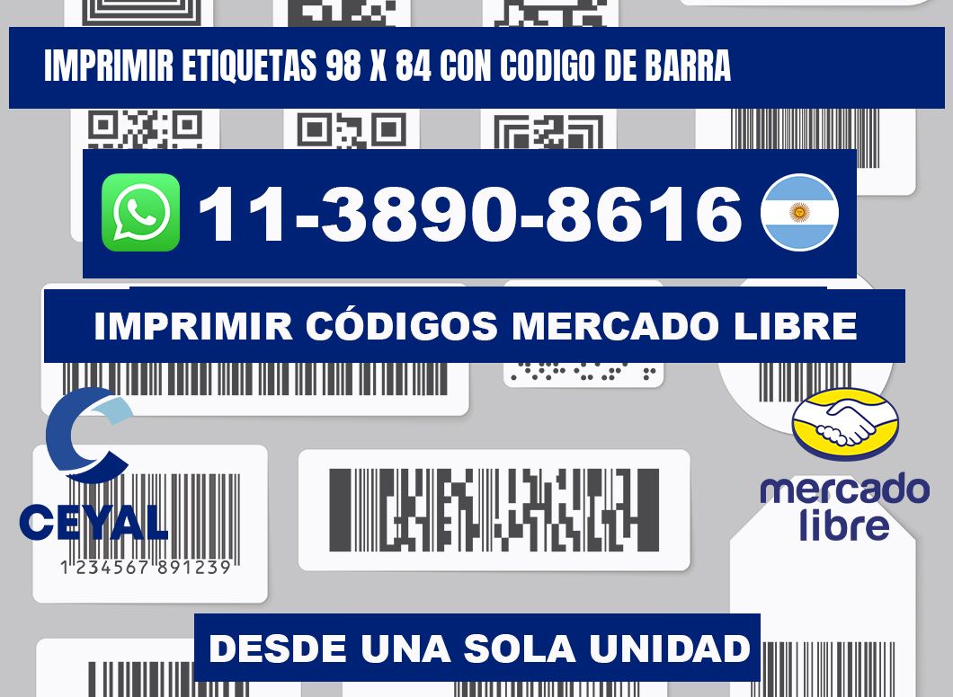 imprimir etiquetas 98 x 84 con codigo de barra