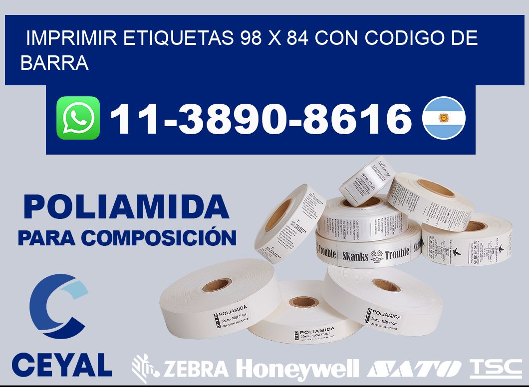 imprimir etiquetas 98 x 84 con codigo de barra