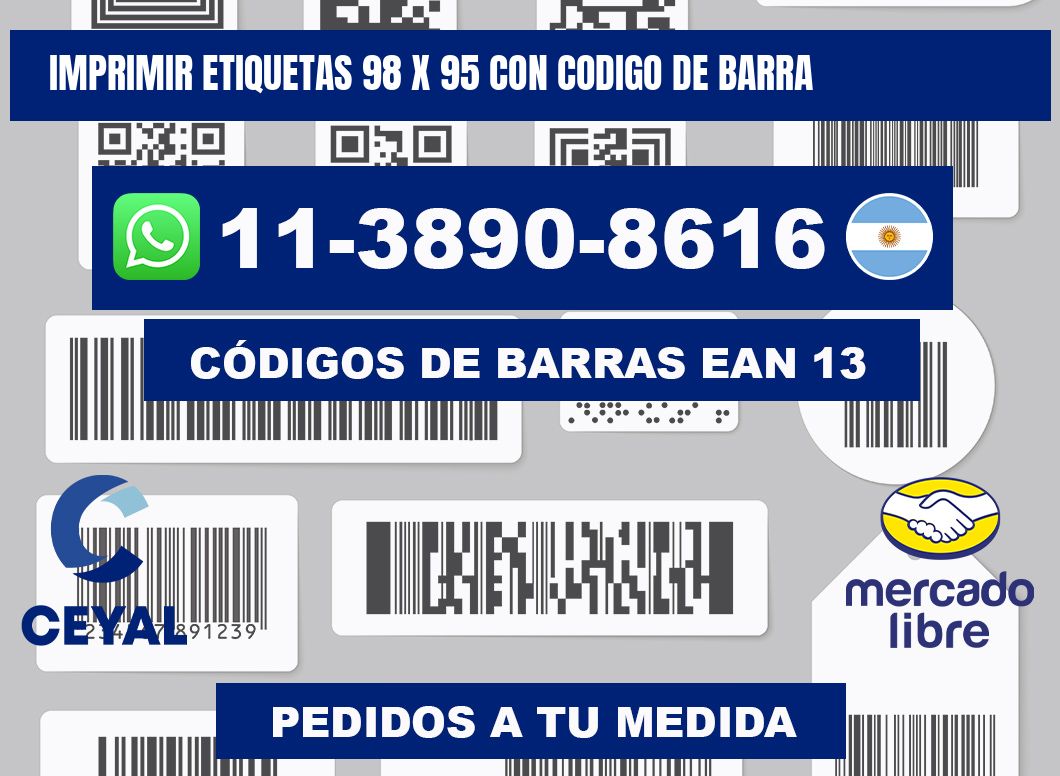 imprimir etiquetas 98 x 95 con codigo de barra