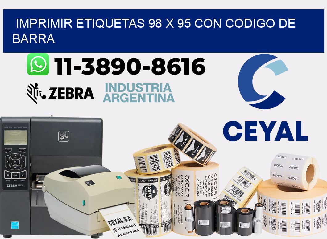 imprimir etiquetas 98 x 95 con codigo de barra