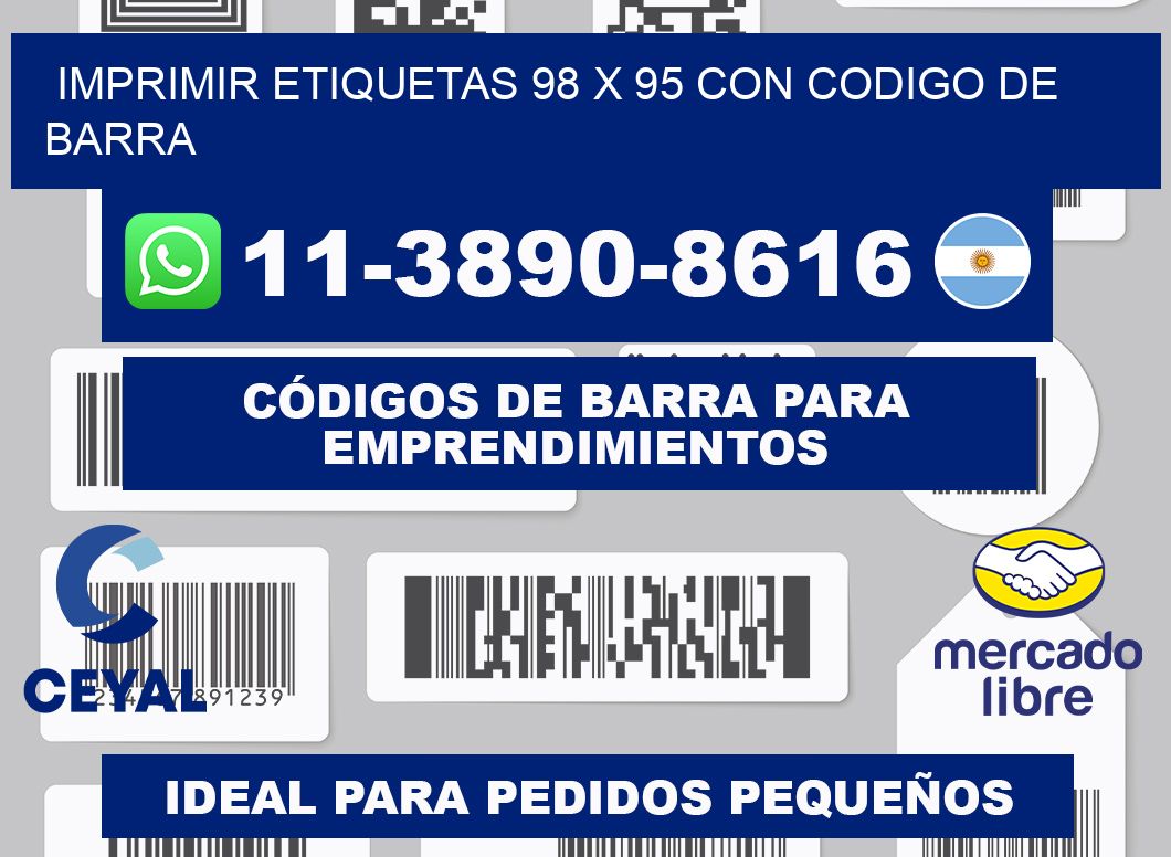 imprimir etiquetas 98 x 95 con codigo de barra